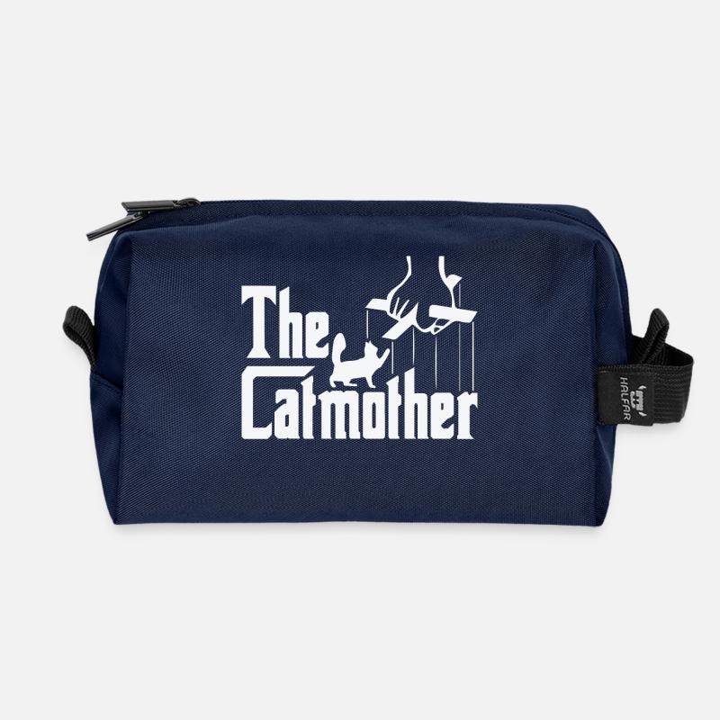 Lustige Katze - Recycelte Kulturtasche - Navy