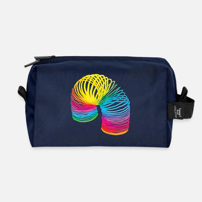 80ies spiral BuJa - Recycled Toiletry Zip Bag - navy