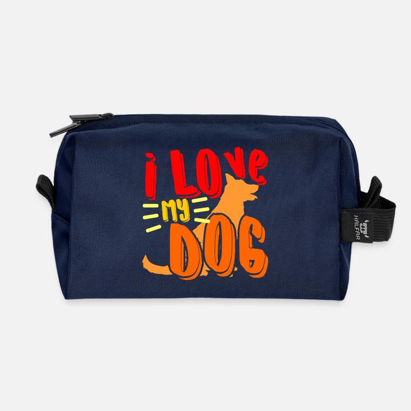 0030 lovemydog - Recycelte Kulturtasche - Navy