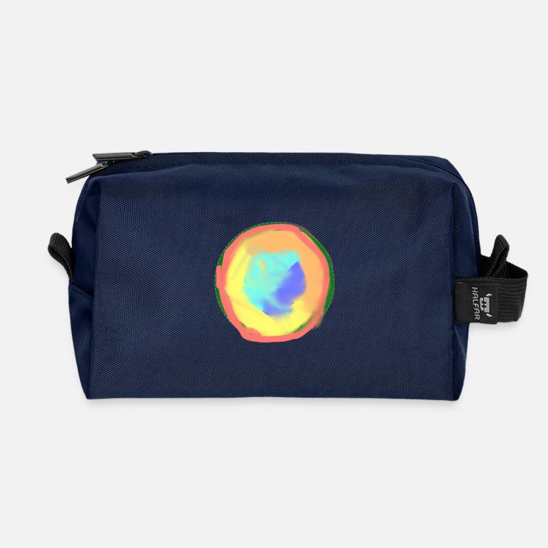 rainbow - Recycled Toiletry Zip Bag - navy