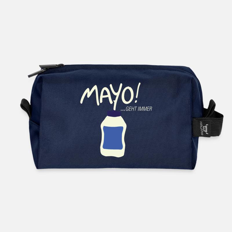 Mayo geht immer! - Recycelte Kulturtasche - Navy