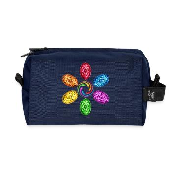 Unendlichkeit Infinity Chakra Steine Spirale Magie - Recycelte Kulturtasche - Navy - Vorne