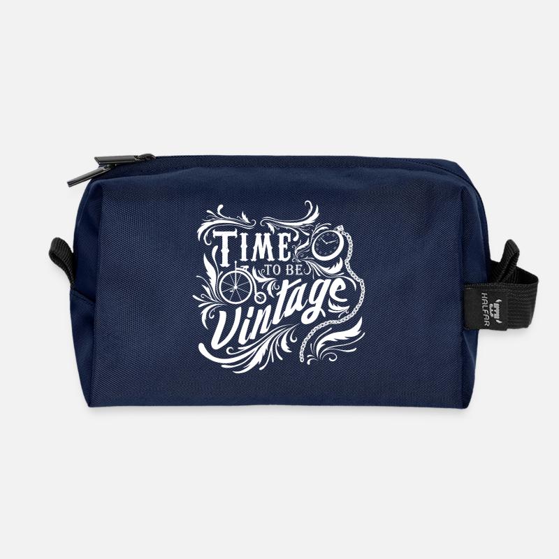 Time to be vintage - Recycelte Kulturtasche - Navy