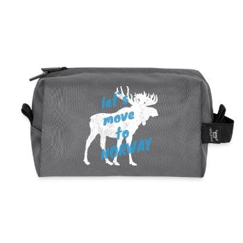 Norwegen Elch Auswandern Umzug Geschenk - Recycelte Kulturtasche - Anthrazit - Vorne