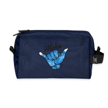 Aloha | Windsurfer & Wellenreiter Surf Design - Recycelte Kulturtasche - Navy - Vorne