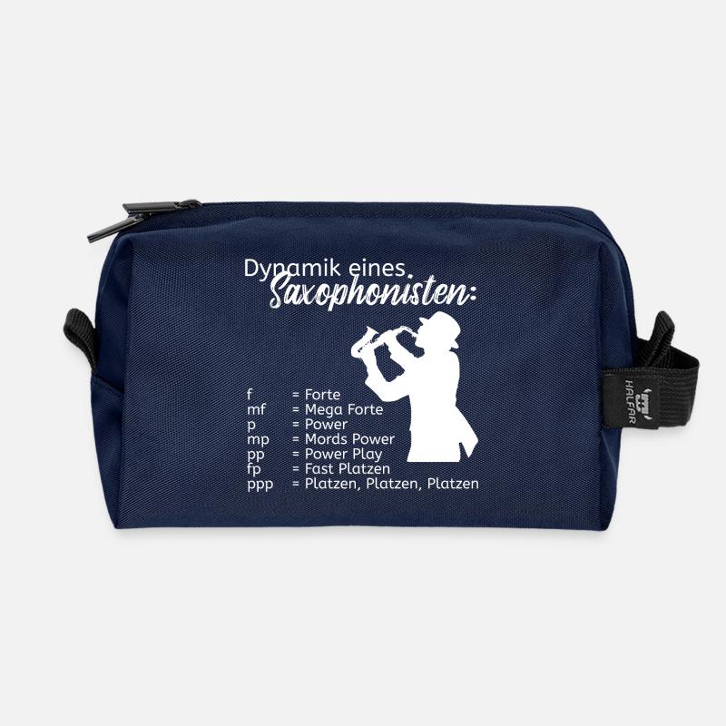 Dynamik eines Saxophonisten - Recycelte Kulturtasche - Navy