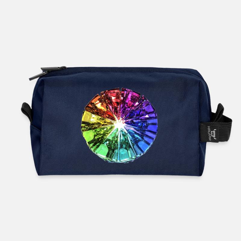 Bunter Stein - Recycelte Kulturtasche - Navy