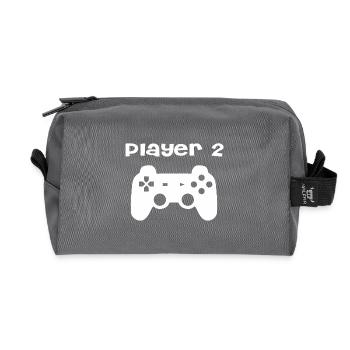 Player 2 - Recycled Toiletry Zip Bag - anthracite - Front