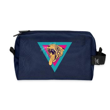 Leopard - Recycelte Kulturtasche - Navy - Vorne