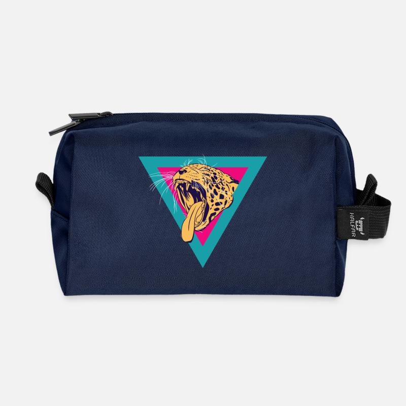 Leopard - Recycelte Kulturtasche - Navy