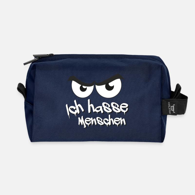 Ich hasse menschen - Recycelte Kulturtasche - Navy
