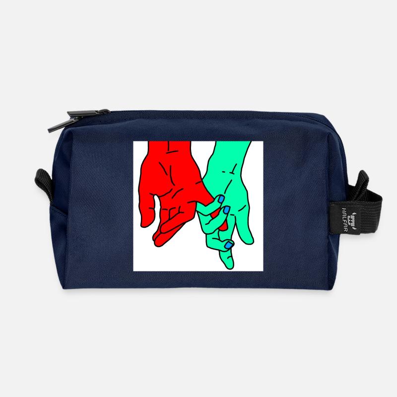 hands red green - Recycelte Kulturtasche - Navy