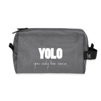 YOLO - white -1 - Recycelte Kulturtasche - Anthrazit - Vorne