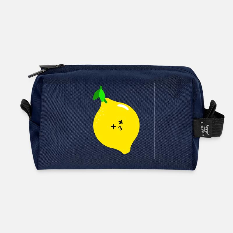 lemon - Recycled Toiletry Zip Bag - navy