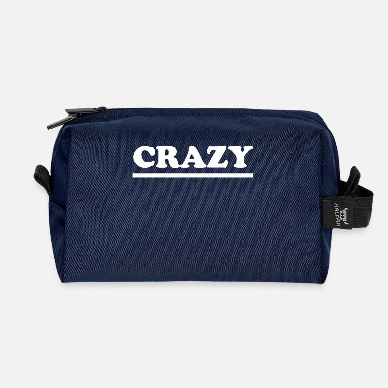 Crazy - Recycled Toiletry Zip Bag - navy