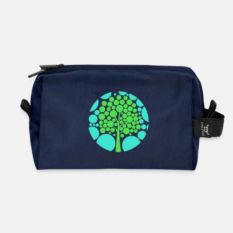 Optische Täuschung Baum - Recycelte Kulturtasche - Navy