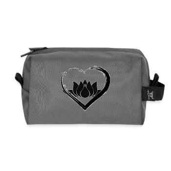 Black Heart Lotus - Recycled Toiletry Zip Bag - anthracite - Front