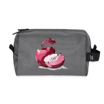 Apple red beautiful apple red - Recycled Toiletry Zip Bag - anthracite - Front
