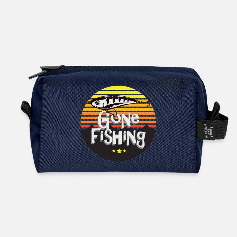 Gone fishing - Recycelte Kulturtasche - Navy