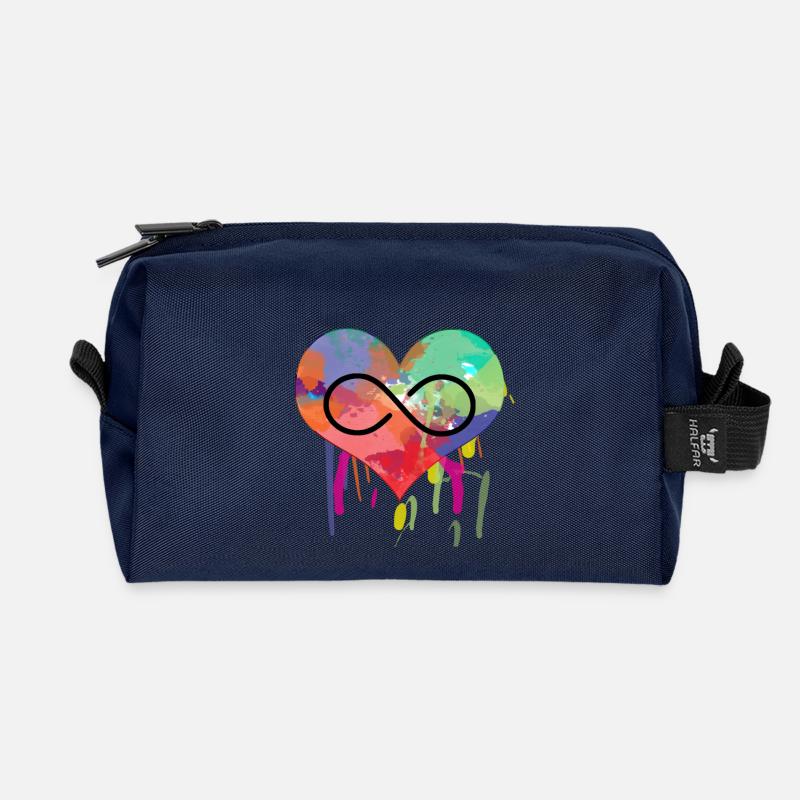 LT 63 w Unendlichkeit Farbenfroh - Recycelte Kulturtasche - Navy