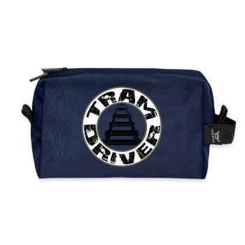 Tram Driver Round logo - Recycled Toiletry Zip Bag - navy - Front