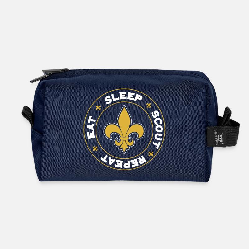 Eat Sleep Scout Repeat - Pfadfinder Pfadfinderei - Recycelte Kulturtasche - Navy