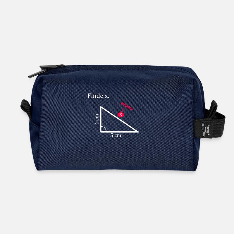 Find x Math Triangle - Recycled Toiletry Zip Bag - navy