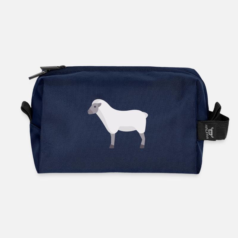 weißes Wolken-Schaf - Recycelte Kulturtasche - Navy