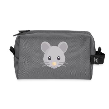 souris grise douce - Trousse de toilette en tissu recyclé - anthracite - Devant