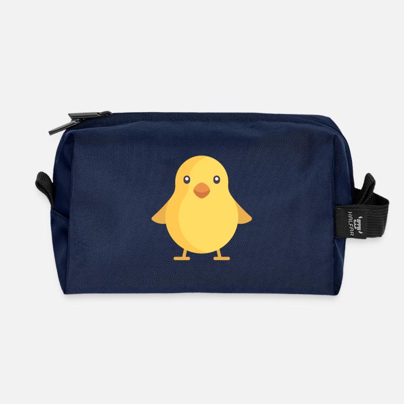 gelbes Kücken - Recycelte Kulturtasche - Navy