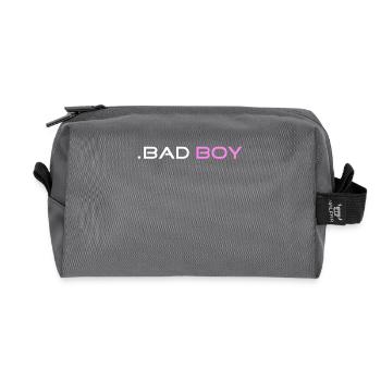 bad boy gift gift idea cool retro miami - Recycled Toiletry Zip Bag - anthracite - Front