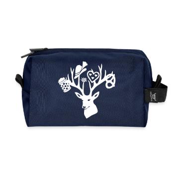 bayern münchen bier hirsch alpen breze - Recycelte Kulturtasche - Navy - Vorne
