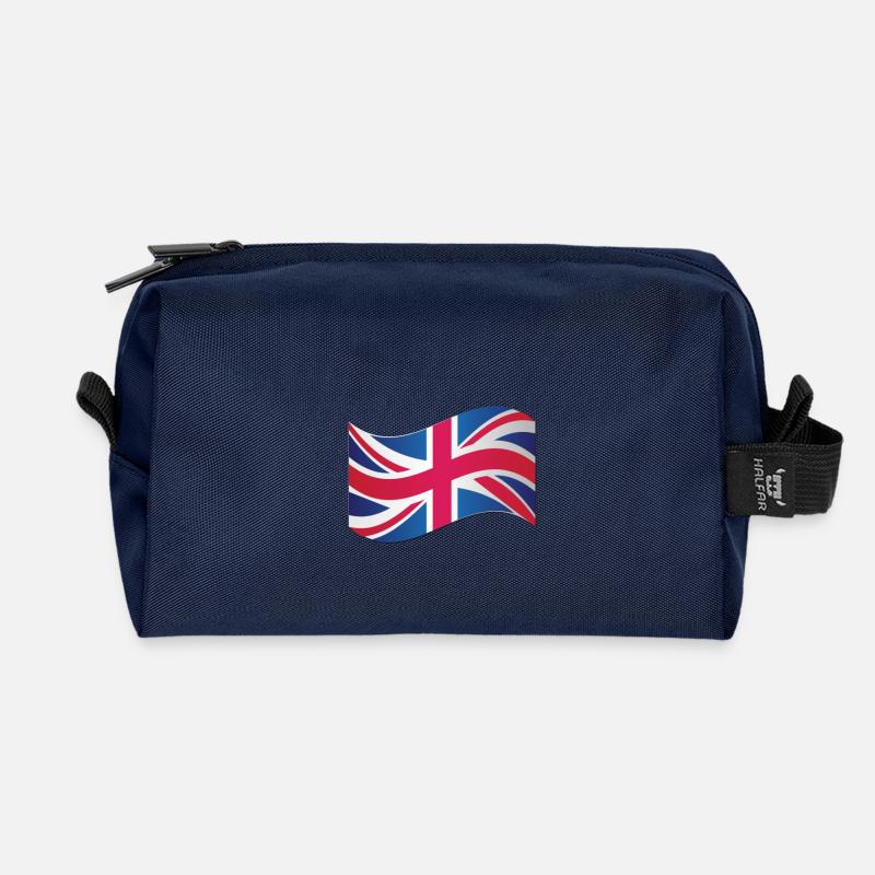 Union Jack Flagge Illustration - Recycelte Kulturtasche - Navy