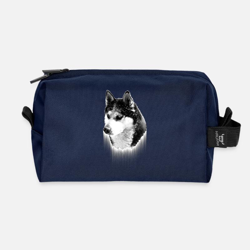 Husky Nebel Tropfen Eis - Recycelte Kulturtasche - Navy