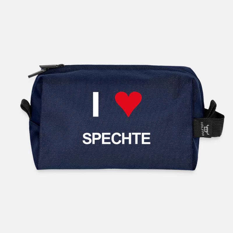 I love spechte - Recycelte Kulturtasche - Navy