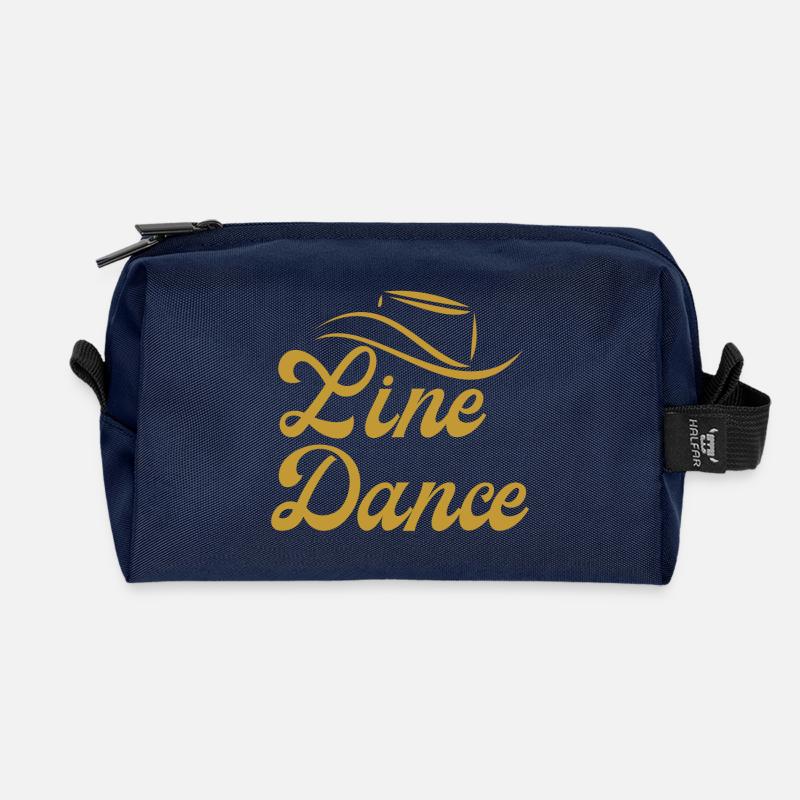 Klasse Geschenkidee für Line Dancer: "Line Dance" - Recycelte Kulturtasche - Navy