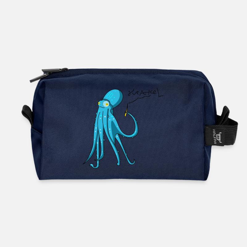 Krake kragelt - Recycelte Kulturtasche - Navy