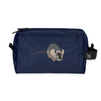 Souris grise - Trousse de toilette en tissu recyclé - marine - Devant