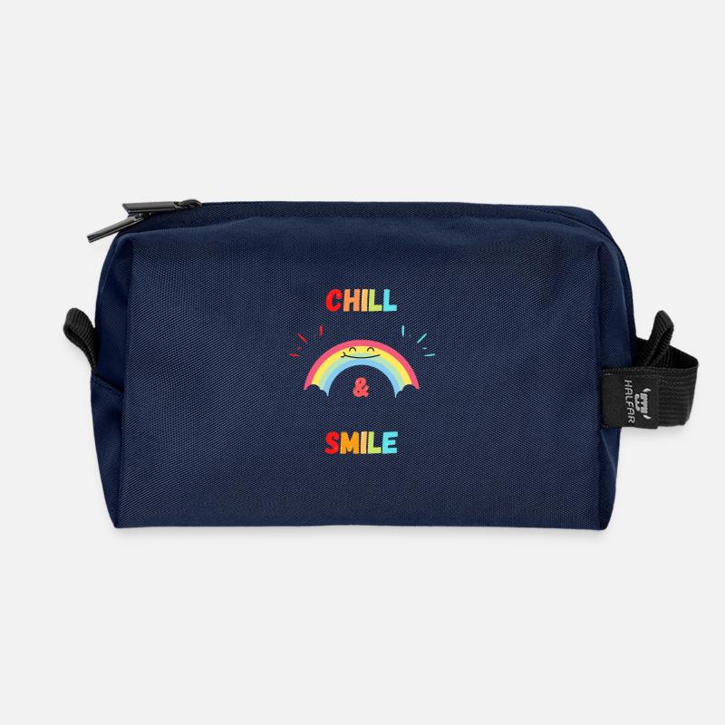 Chill & Smile fun gift - Recycled Toiletry Zip Bag - navy