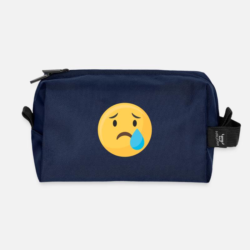 Emoticon Emoji Tränengesicht - Recycelte Kulturtasche - Navy