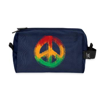 Reggae love peace peace Jamaica Reggaeton - Trousse de toilette en tissu recyclé - marine - Devant