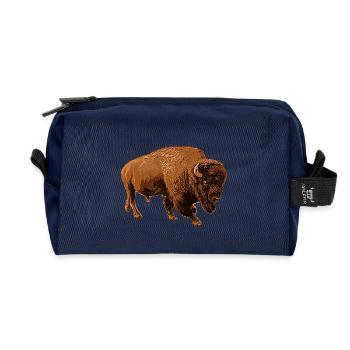 bison - Recycled Toiletry Zip Bag - navy - Front