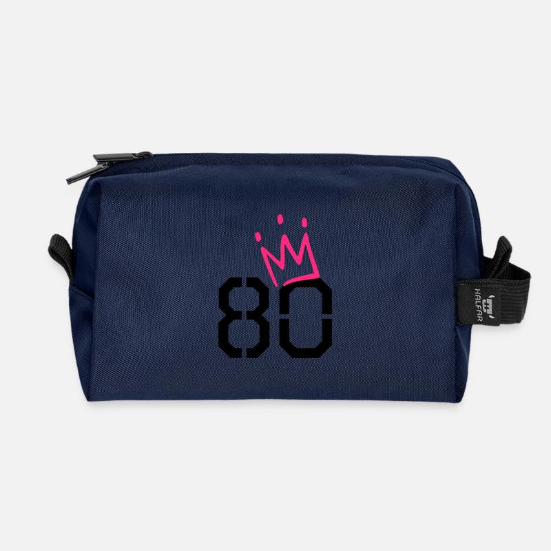 80. Geburtstag - 80 Krone - 80 Jahre alt - Recycelte Kulturtasche - Navy