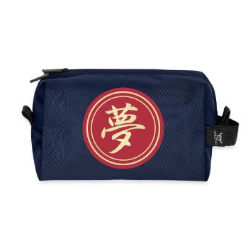 sticker rond japonais kanji dream yume Aufkleber - Trousse de toilette en tissu recyclé - marine - Devant