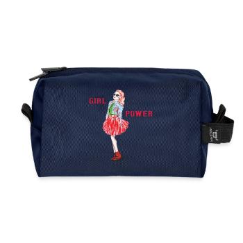 Girl Power Mädchenpower Power Girl Geschenk - Recycelte Kulturtasche - Navy - Vorne