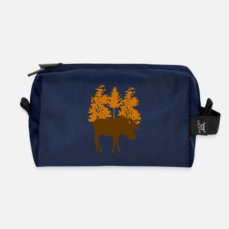 Elch - Recycelte Kulturtasche - Navy