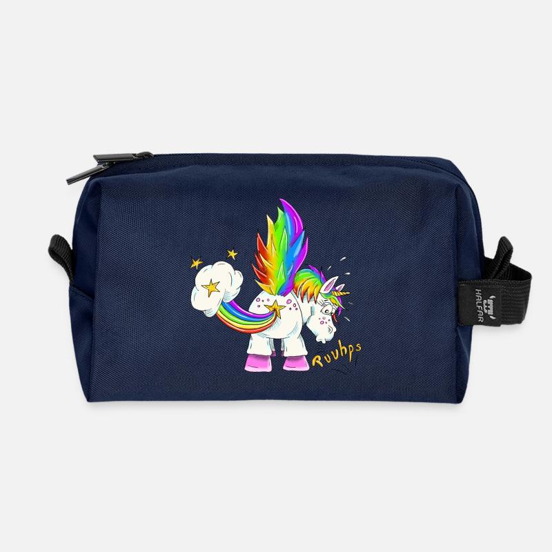 Upsi ein Pupsi Einhorn - Recycelte Kulturtasche - Navy