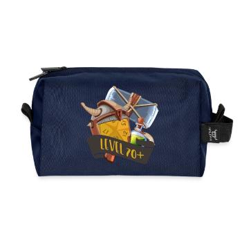 Level 70+ RPG Items Gamer Loot Design - Recycled Toiletry Zip Bag - navy - Front