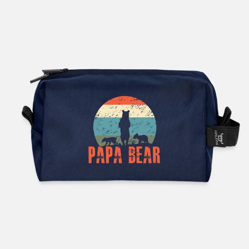 Papa bear - Recycelte Kulturtasche - Navy