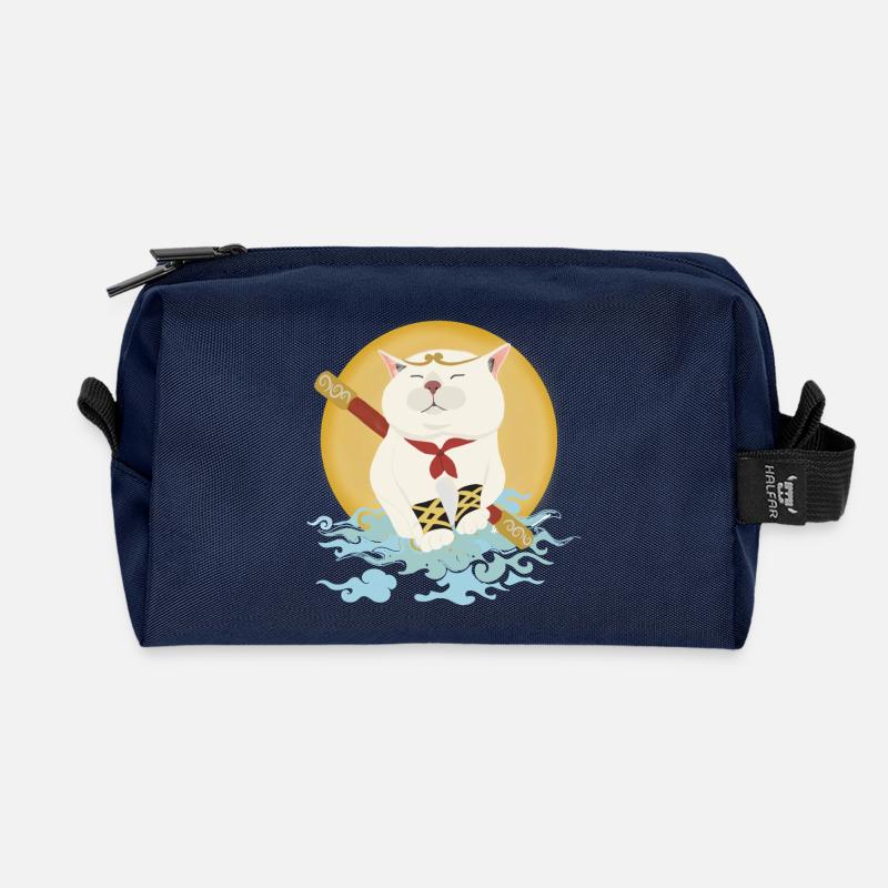 Cat warriors - Recycled Toiletry Zip Bag - navy